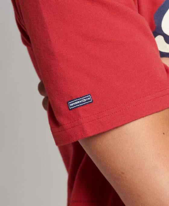Superdry tricou cu grafic retro anilor 70 cooper îmbrăcăminte roșu bărbați JX0Z4878