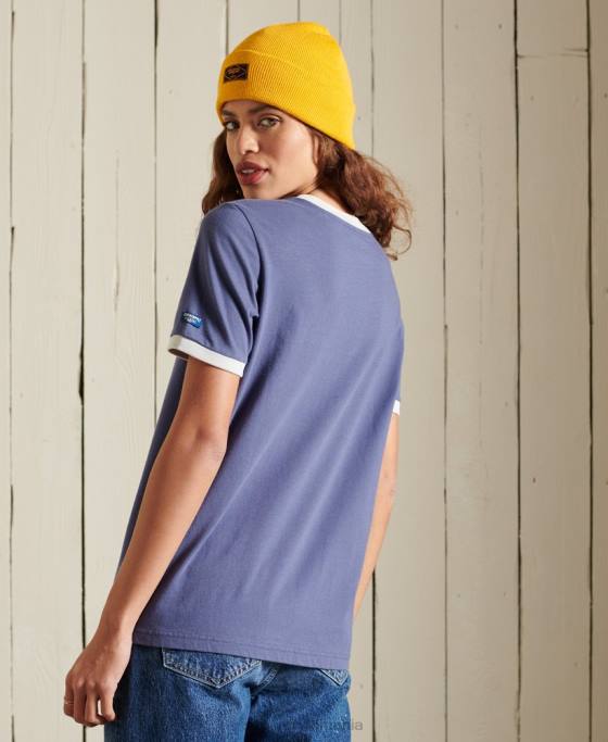 Superdry tricou cu logo american classics ringer îmbrăcăminte marina femei JX0Z6298