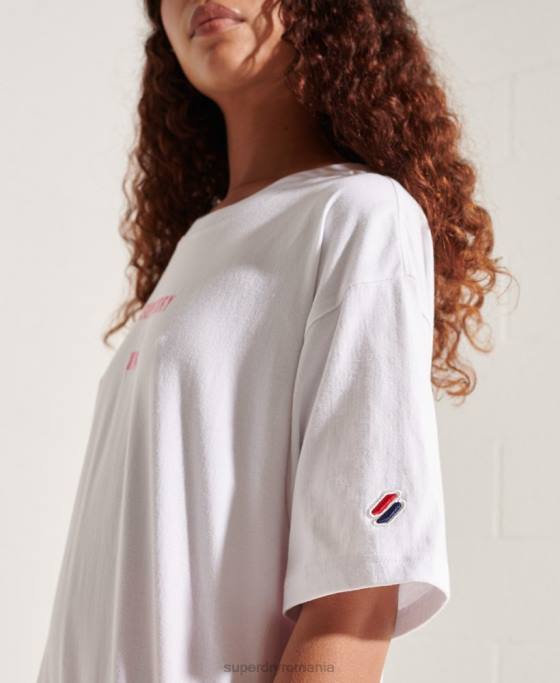 Superdry tricou cu logo corporate brights îmbrăcăminte alb femei JX0Z6289