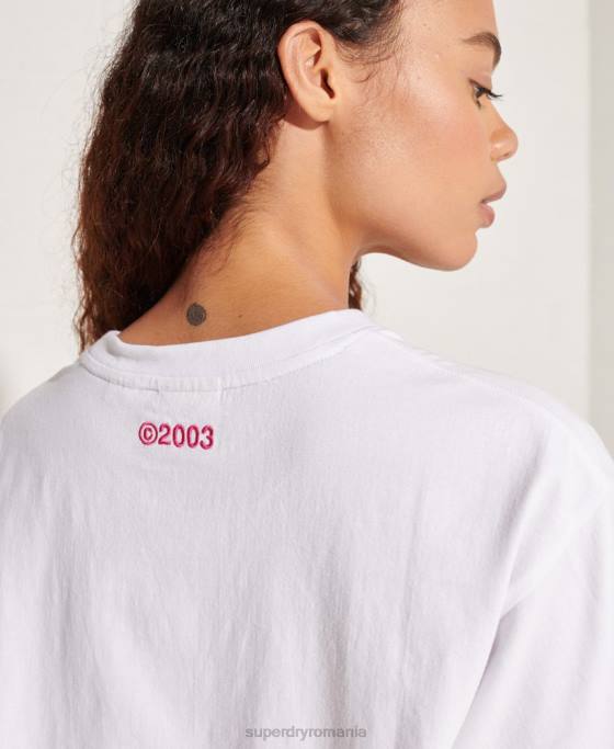Superdry tricou cu logo corporate brights îmbrăcăminte alb femei JX0Z6289
