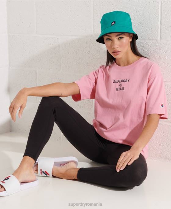 Superdry tricou cu logo corporate brights îmbrăcăminte roz femei JX0Z6278