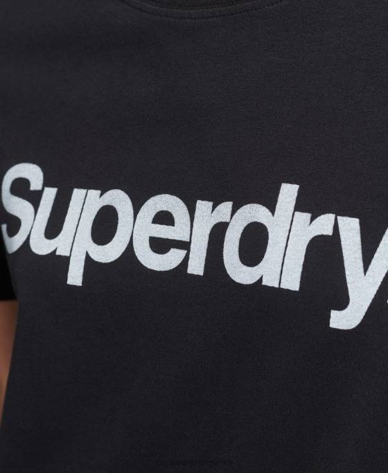 Superdry tricou cu logo din bumbac organic îmbrăcăminte negru femei JX0Z2793