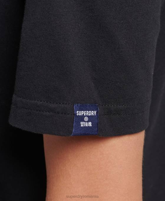 Superdry tricou cu logo din bumbac organic îmbrăcăminte negru femei JX0Z2793