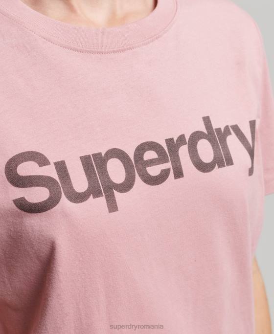 Superdry tricou cu logo din bumbac organic îmbrăcăminte roz femei JX0Z2811