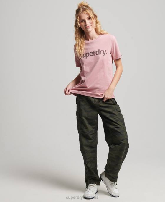 Superdry tricou cu logo din bumbac organic îmbrăcăminte roz femei JX0Z2811