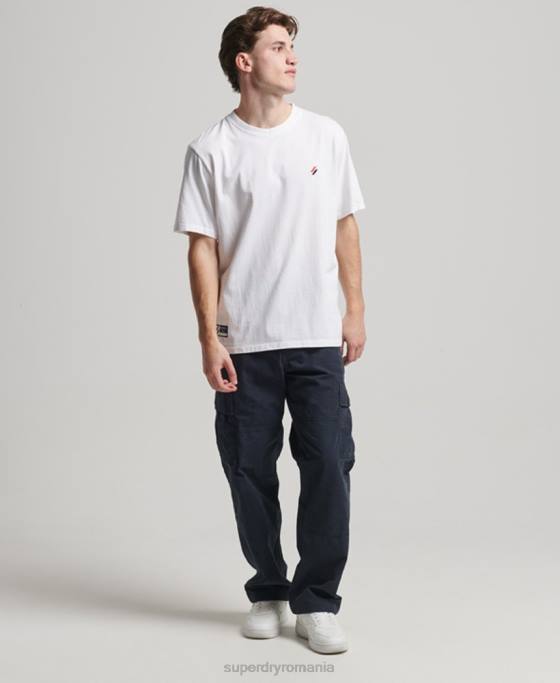 Superdry tricou cu logo esențial din bumbac organic îmbrăcăminte alb bărbați JX0Z4955