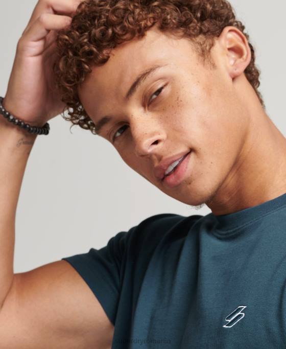 Superdry tricou cu logo esențial din bumbac organic îmbrăcăminte albastru inchis bărbați JX0Z4951