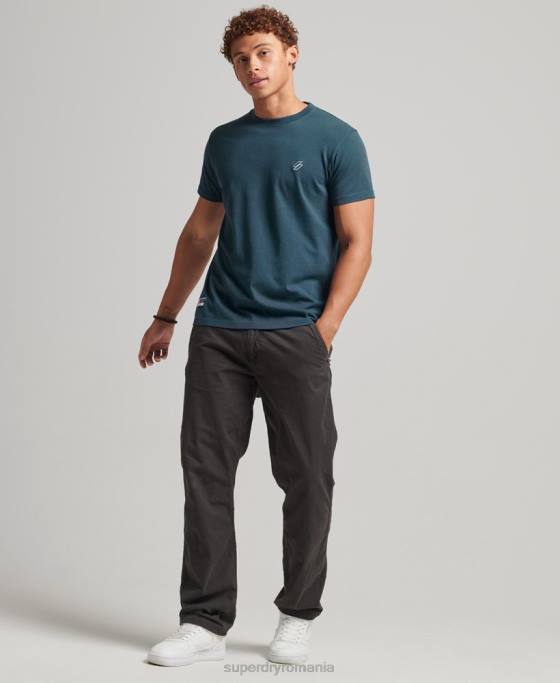 Superdry tricou cu logo esențial din bumbac organic îmbrăcăminte albastru inchis bărbați JX0Z4951