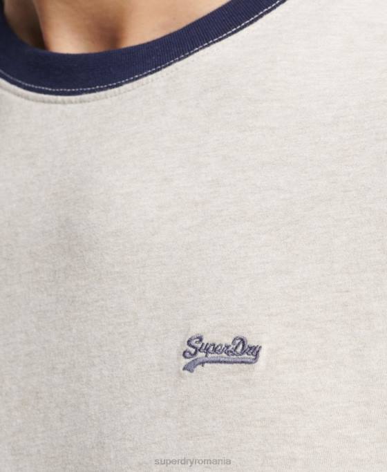 Superdry tricou cu logo esențial din bumbac organic îmbrăcăminte cremă bărbați JX0Z4883