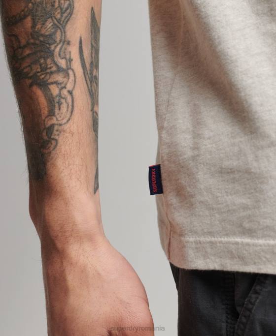 Superdry tricou cu logo esențial din bumbac organic îmbrăcăminte cremă bărbați JX0Z4883