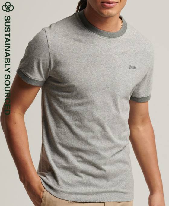 Superdry tricou cu logo esențial din bumbac organic îmbrăcăminte gri deschis bărbați JX0Z4898