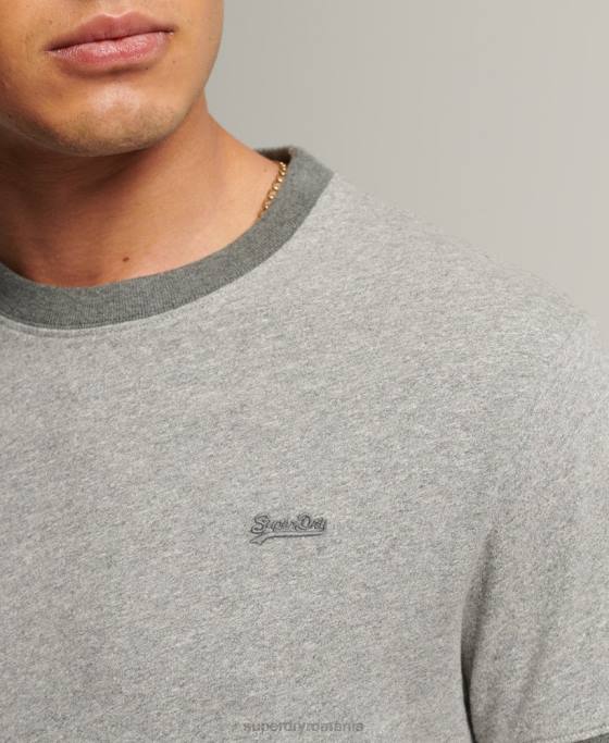 Superdry tricou cu logo esențial din bumbac organic îmbrăcăminte gri deschis bărbați JX0Z4898