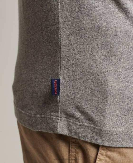 Superdry tricou cu logo esențial din bumbac organic îmbrăcăminte gri deschis bărbați JX0Z4898