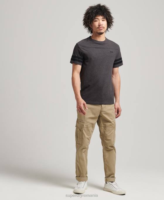 Superdry tricou cu logo esențial din bumbac organic îmbrăcăminte gri inchis bărbați JX0Z4887