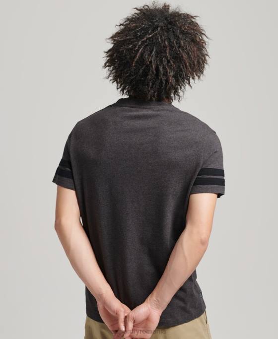 Superdry tricou cu logo esențial din bumbac organic îmbrăcăminte gri inchis bărbați JX0Z4887