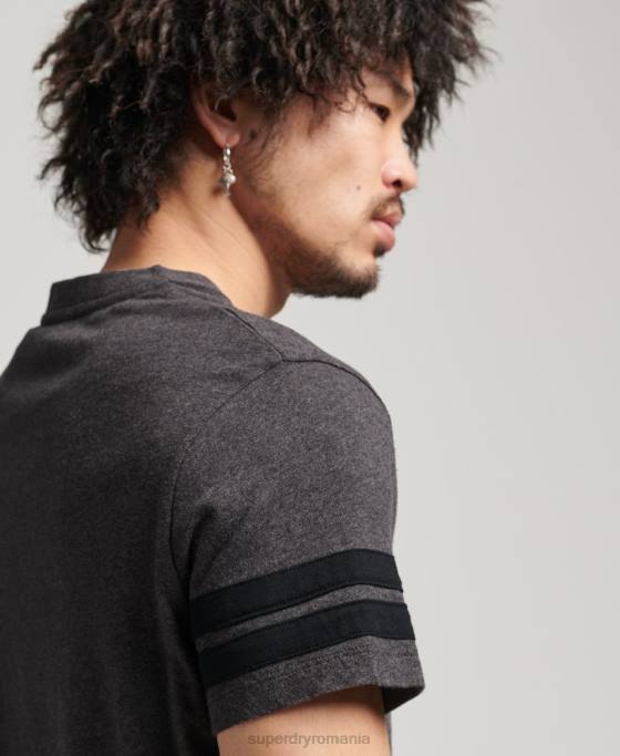 Superdry tricou cu logo esențial din bumbac organic îmbrăcăminte gri inchis bărbați JX0Z4887