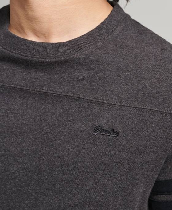 Superdry tricou cu logo esențial din bumbac organic îmbrăcăminte gri inchis bărbați JX0Z4887