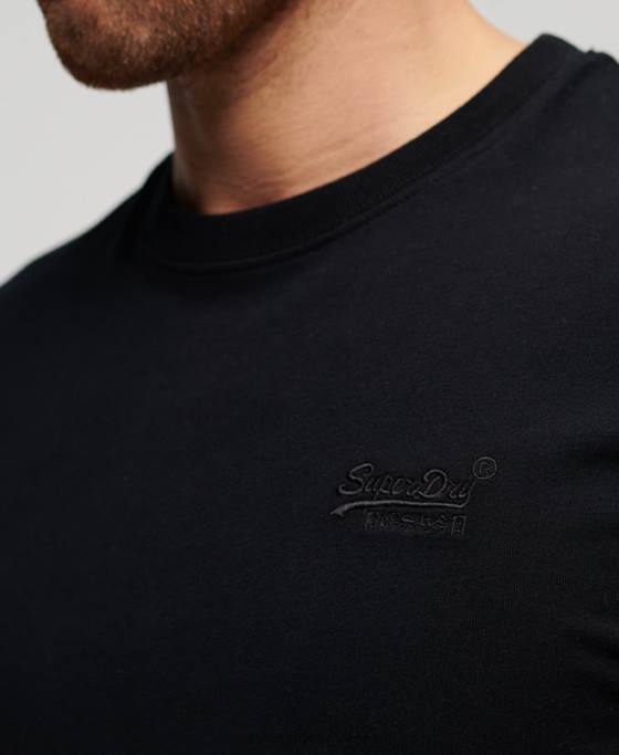 Superdry tricou cu logo esențial din bumbac organic îmbrăcăminte negru bărbați JX0Z3
