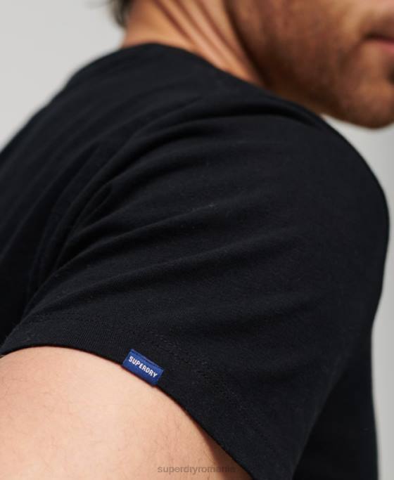 Superdry tricou cu logo esențial din bumbac organic îmbrăcăminte negru bărbați JX0Z3