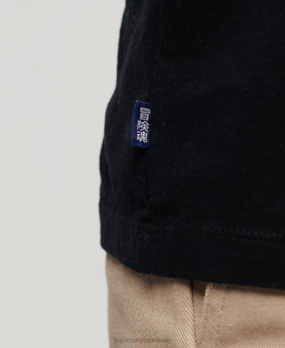 Superdry tricou cu logo esențial din bumbac organic îmbrăcăminte negru bărbați JX0Z3