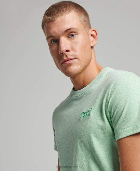 Superdry tricou cu logo esențial din bumbac organic îmbrăcăminte verde bărbați JX0Z4