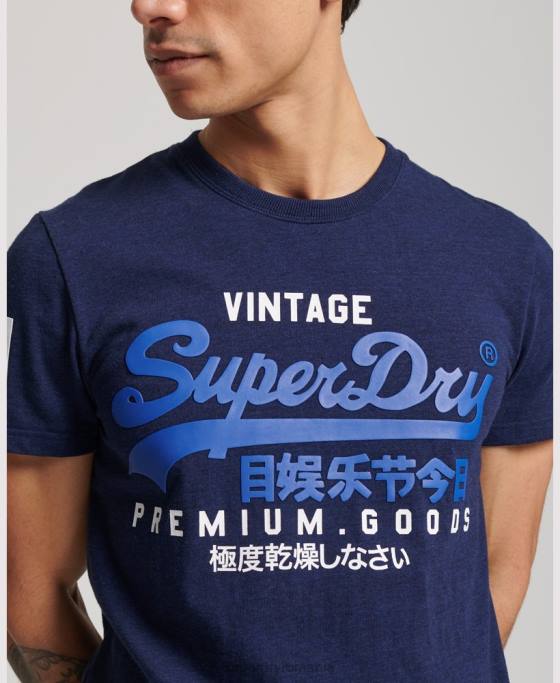 Superdry tricou cu logo grafic clasic din bumbac organic îmbrăcăminte albastru inchis bărbați JX0Z6358