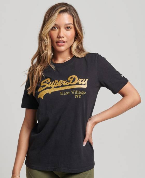 Superdry tricou cu logo grafic impodobit îmbrăcăminte negru femei JX0Z6185