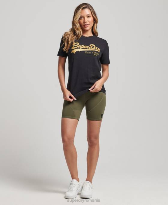 Superdry tricou cu logo grafic impodobit îmbrăcăminte negru femei JX0Z6185