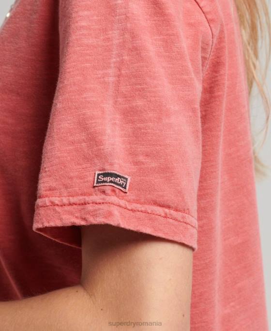 Superdry tricou cu logo grafic impodobit îmbrăcăminte roșu femei JX0Z6193