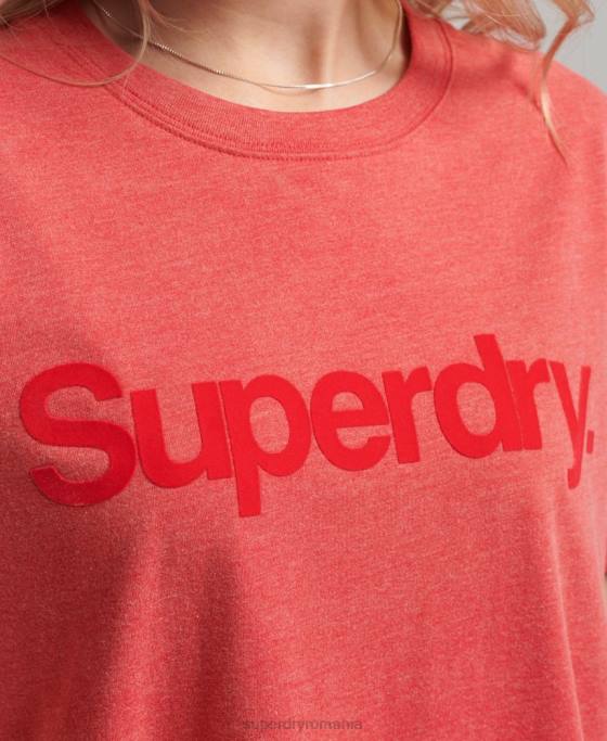 Superdry tricou cu logo-ul anilor 80 îmbrăcăminte roșu femei JX0Z2669
