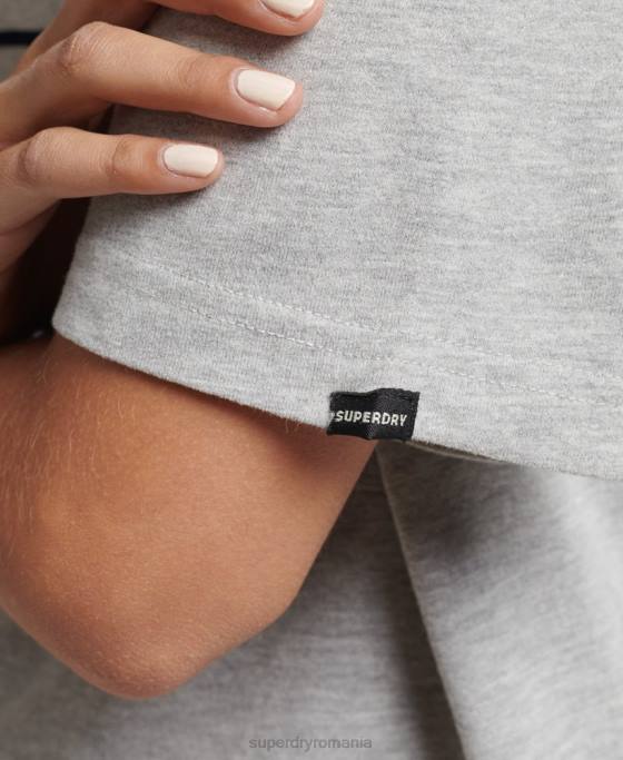 Superdry tricou cu logo vintage curcubeu îmbrăcăminte gri femei JX0Z6261