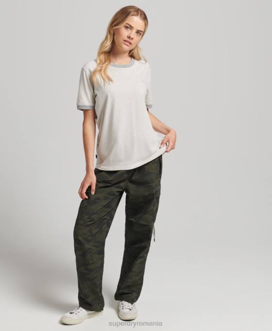 Superdry tricou cu logo vintage din bumbac organic îmbrăcăminte gri deschis femei JX0Z6196