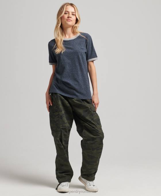 Superdry tricou cu logo vintage din bumbac organic îmbrăcăminte marina femei JX0Z6239