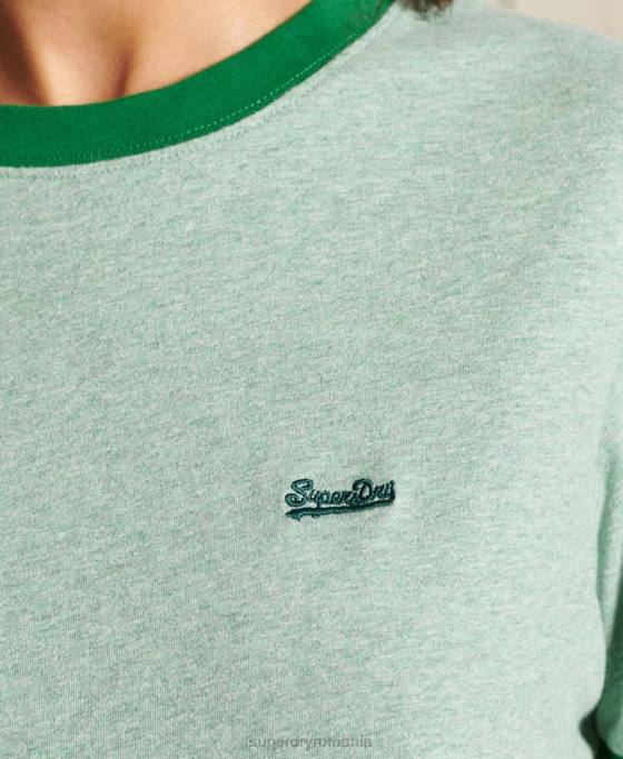 Superdry tricou cu logo vintage din bumbac organic îmbrăcăminte verde femei JX0Z6282
