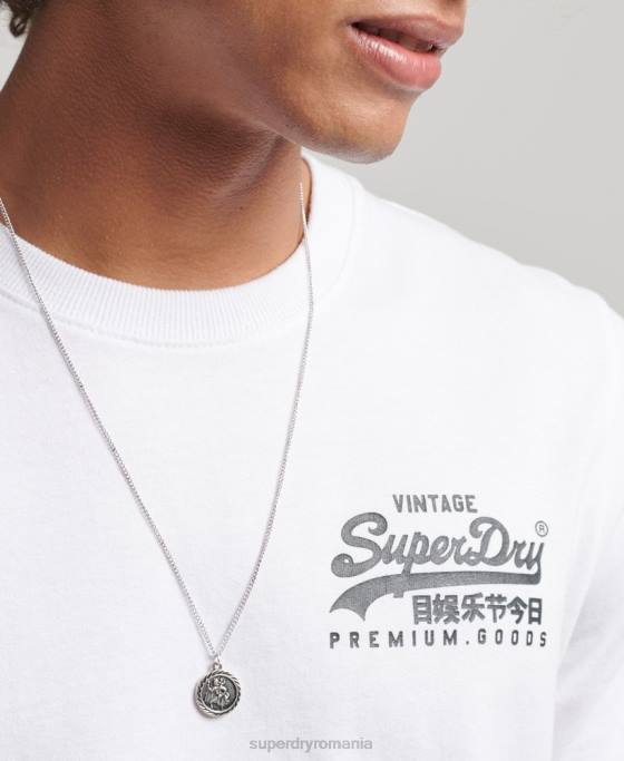 Superdry tricou cu logo vintage heritage îmbrăcăminte alb bărbați JX0Z4968