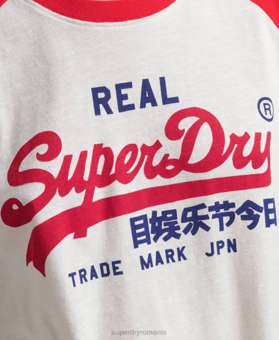 Superdry tricou cu logo vintage heritage îmbrăcăminte alb femei JX0Z2837