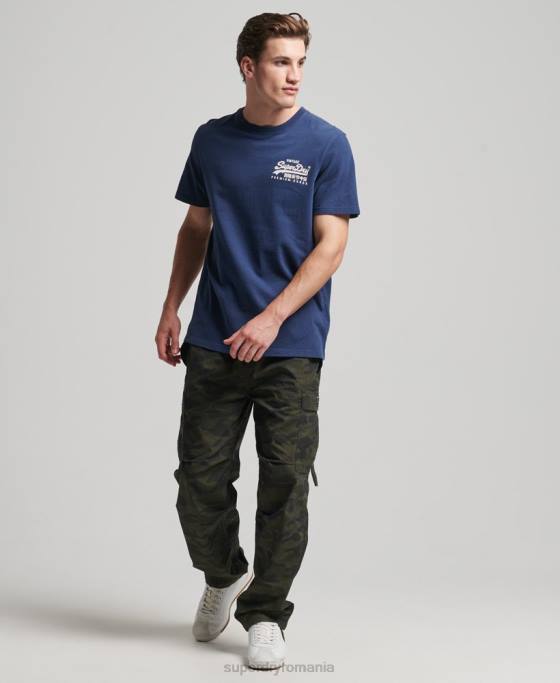 Superdry tricou cu logo vintage heritage îmbrăcăminte marina bărbați JX0Z4896