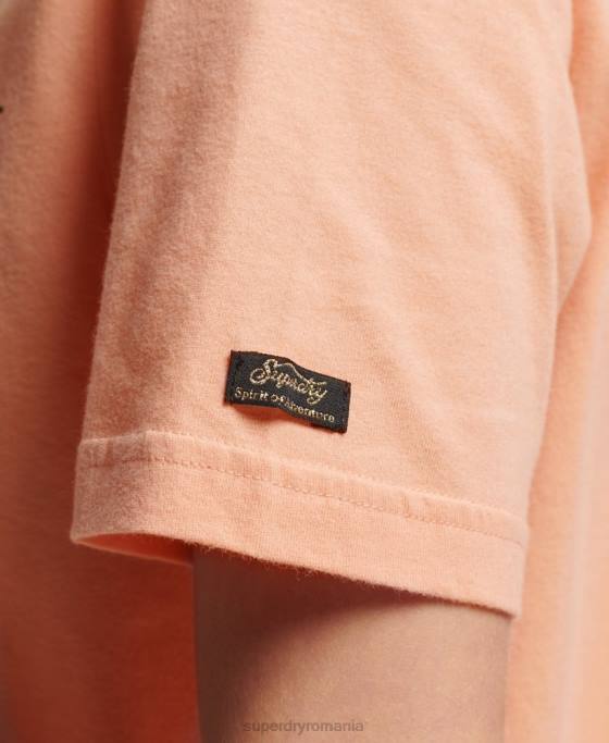 Superdry tricou cu logo vintage japonez îmbrăcăminte portocale femei JX0Z2679