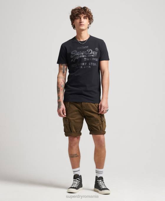 Superdry tricou cu logo vintage îmbrăcăminte negru bărbați JX0Z4987