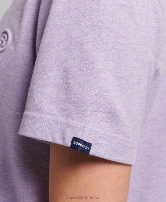 Superdry tricou cu logo vintage în relief îmbrăcăminte Violet femei JX0Z2652