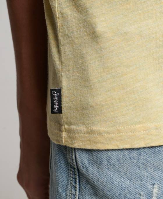 Superdry tricou cu logo vintage în relief îmbrăcăminte galben femei JX0Z2279