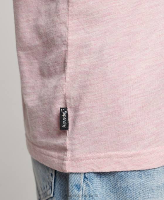 Superdry tricou cu logo vintage în relief îmbrăcăminte roz femei JX0Z2647