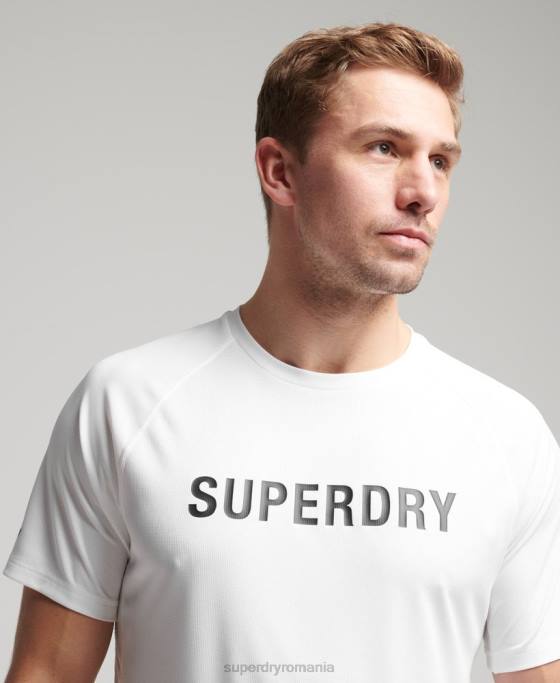 Superdry tricou cu mânecă scurtă cu logo train active îmbrăcăminte alb bărbați JX0Z1422