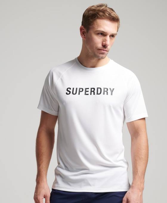 Superdry tricou cu mânecă scurtă cu logo train active îmbrăcăminte alb bărbați JX0Z1422