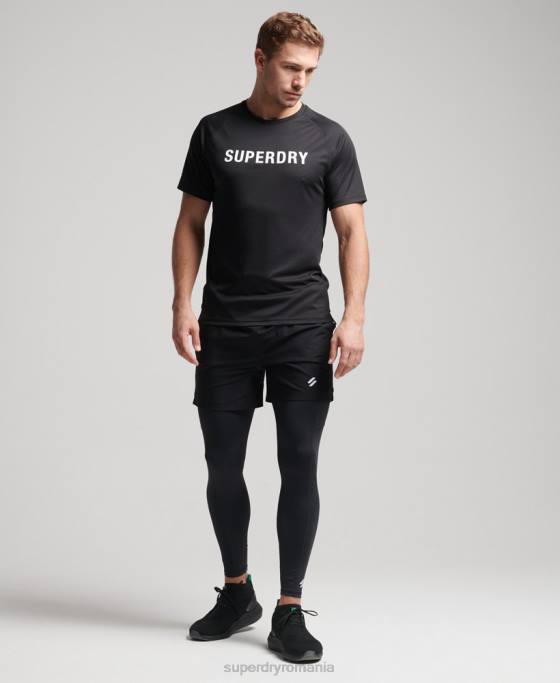 Superdry tricou cu mânecă scurtă cu logo train active îmbrăcăminte negru bărbați JX0Z1430