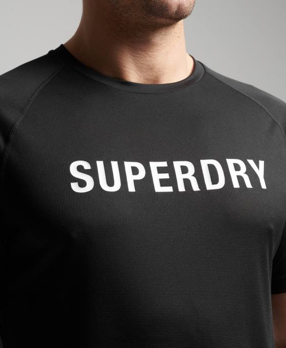 Superdry tricou cu mânecă scurtă cu logo train active îmbrăcăminte negru bărbați JX0Z1430