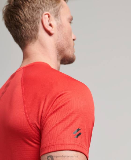 Superdry tricou cu mânecă scurtă cu logo train active îmbrăcăminte roșu bărbați JX0Z1436