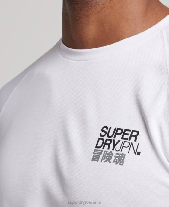 Superdry tricou cu mânecă scurtă cu tren active îmbrăcăminte alb bărbați JX0Z1414