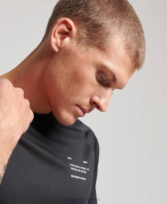 Superdry tricou cu mânecă scurtă cu tren active îmbrăcăminte negru bărbați JX0Z1423