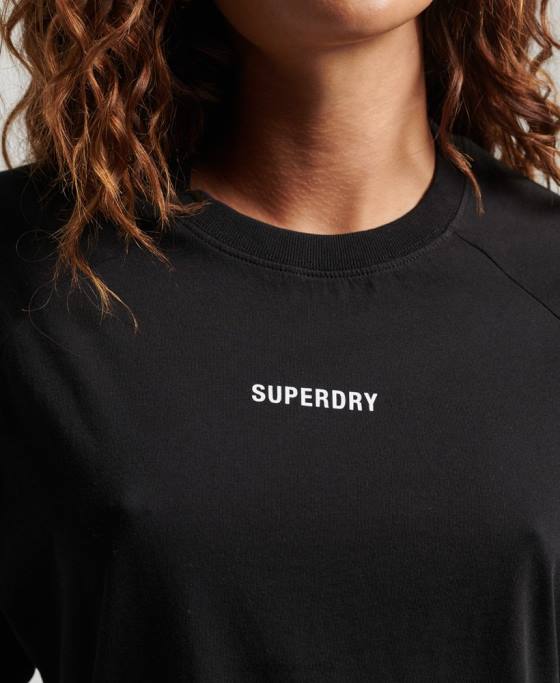 Superdry tricou cu mânecă scurtă îmbrăcăminte negru femei JX0Z2742